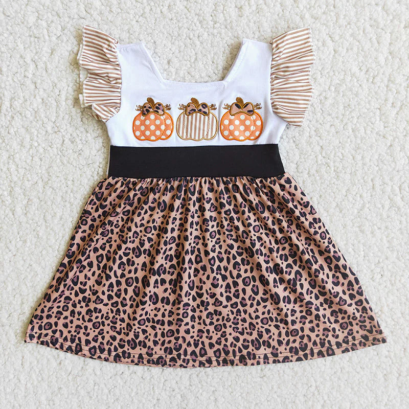 Embroidered Leopard Pumpkin Dress PREORDER